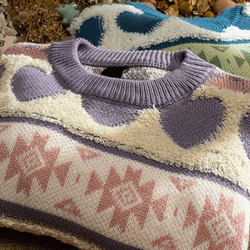 Mens Sweaters Ugly Christmas Sweater Harajuku Heartshape Pattern Knit Pullover Korean Fashion Hip Hop Vintage ONeck Clothe Couple Sweaters 220929