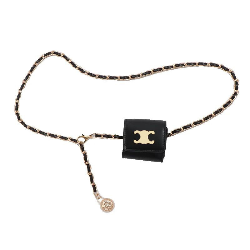 Womens Waist Chain Bag Designer Chains Belt Ladies Dress Jeans Mini Leather Fanny Pack Luxury Woman Waistband Fashion Silver Buckle Girdle, Black-gold
Womens Waist Chain Bag Designer Chains Belt Ladies Dress Jeans Mini Leather Fanny Pack Luxury Woman Waistband Fashion Silver Buckle Girdle, Black-gold