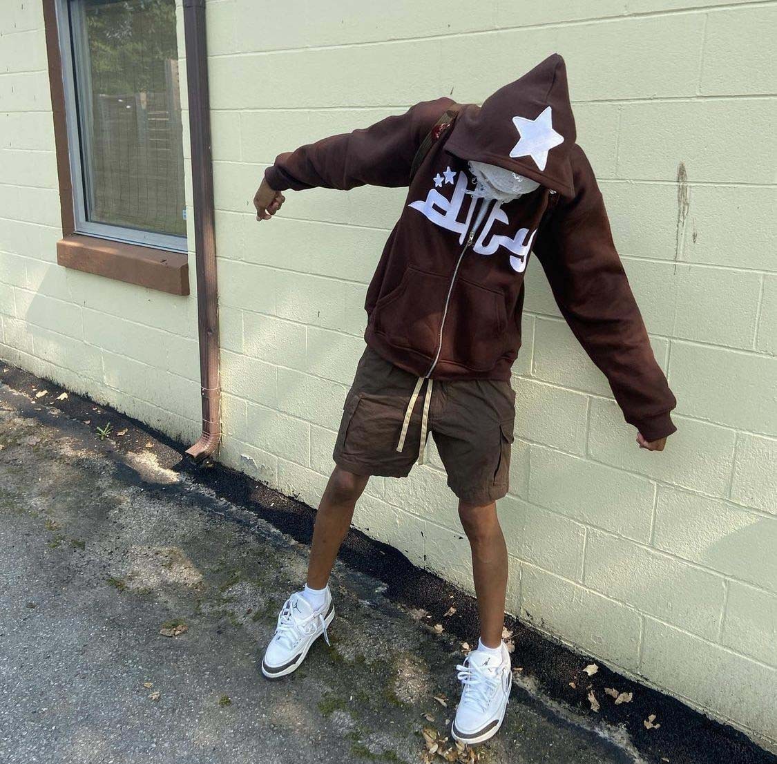 Men's Hoodies Sweatshirts Y2K Men Fashion Star Graphics Print Hooded Sport Coat Gothic Grunge Oversized Women Zip Up Jacket 220929