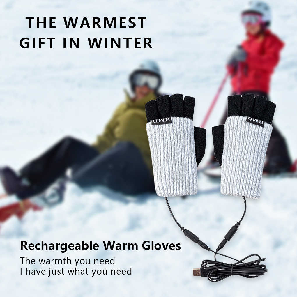 Home Heaters Fabric Fingerless Gloves Winter Soft Windproof Fast-heating Hand Washable Indoor Office Mittens Protector Blue Y2209