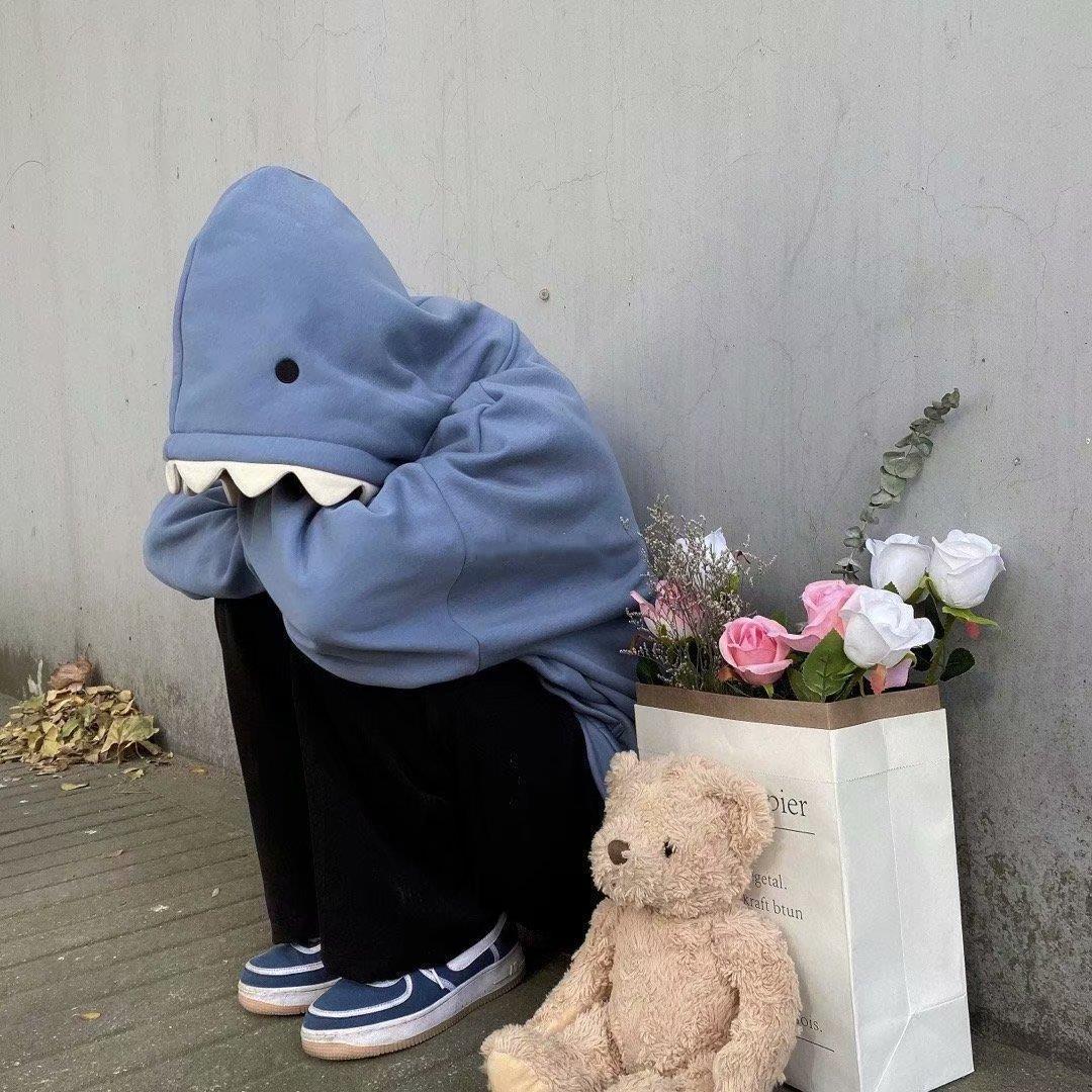 Men's Hoodies Sweatshirts Funny Shark Patchwork Man Autumn Kawaii Sweatshirt Casual Long Sleeve Pullover School Couple Clothes 220929