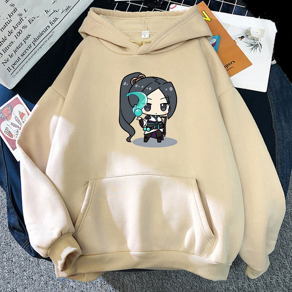 Men's Hoodies Sweatshirts Harajuku Shooting Game Valorant Kawaii Sage Graphic Hooded Sweatshirt Fashion Cartoon Winter Casual Long Sleeve Women H