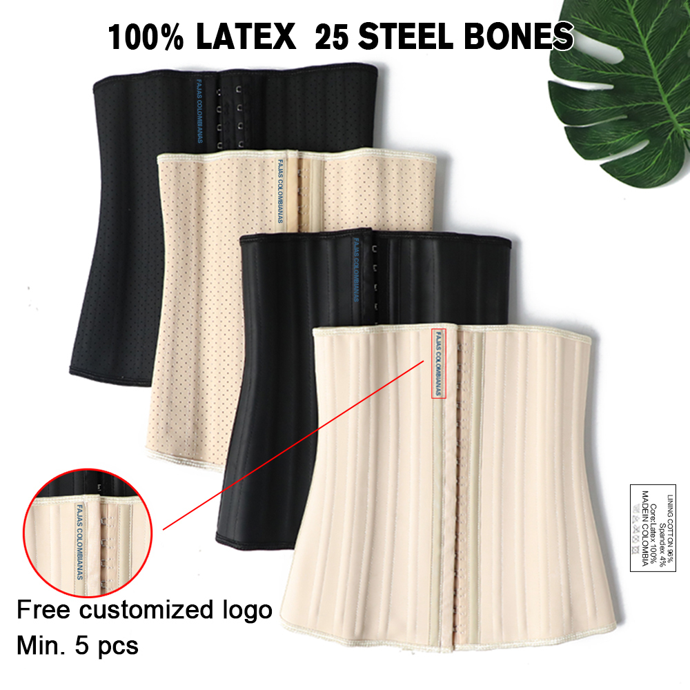 Womens Shapers Latex Waist Trainer 25 Steel Bone Women Binders And Shapers Corset Modeling Strap Body Shaper Colombian Girdles Slimming Belt 220929wtt