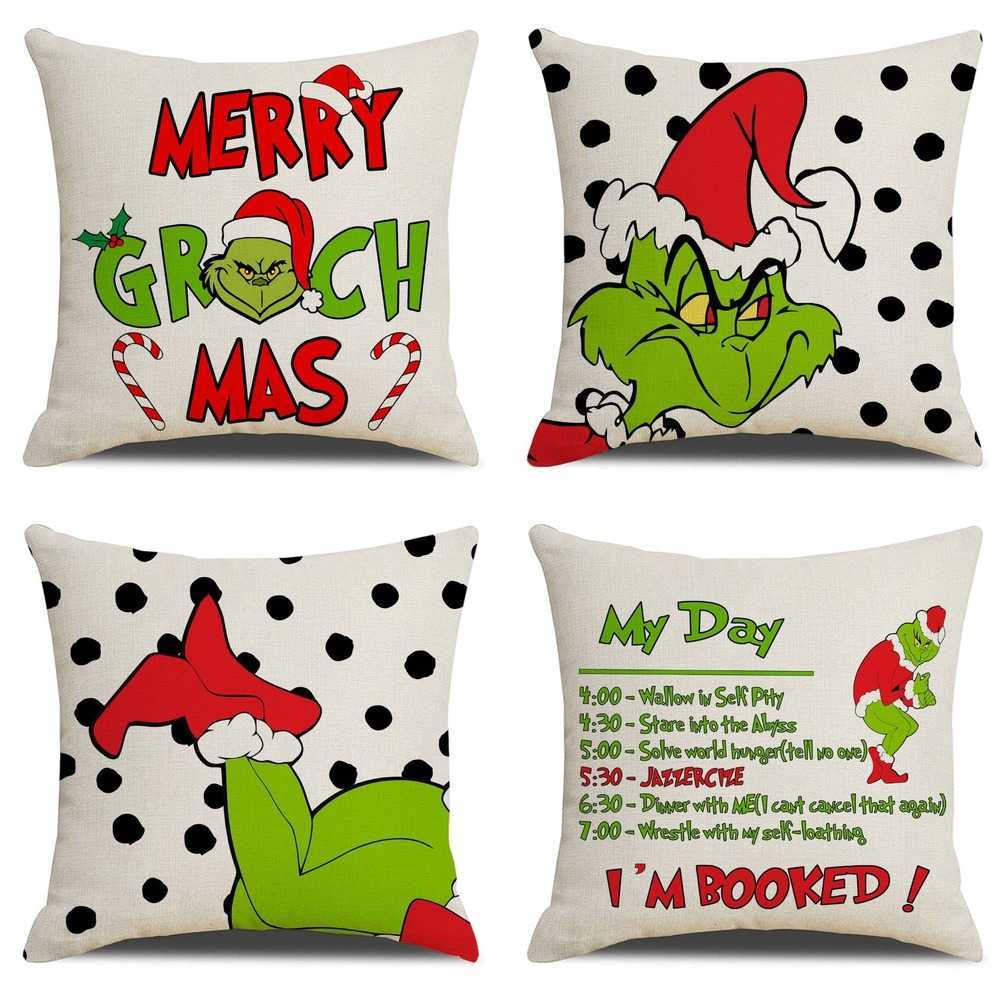 Christmas Decorations Cartoon Grinch Christmas Case 45x45 cm Christmas Gifts Home Decoration Cushion Cover Linen Throw Cover for Couch T220927
Christmas Decorations Cartoon Grinch Christmas Case 45x45 cm Christmas Gifts Home Decoration Cushion Cover Linen Throw Cover for Couch T220927