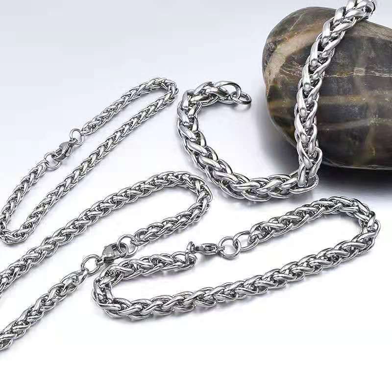 Stainless Steel Cuban Chain Bracelet for Men Women Top Quality Titanium Steel Link Hand Chain Jewelry Bracelets 4mm 5mm 6mm 8mm