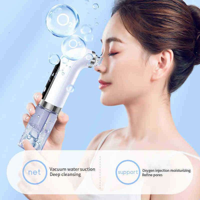 Electric Blackhead Acne Pore Removal Vacuum Cleaner Face Spatula Peeling Cavitation Water Cycle Skin Cleanser Apparatus 220516