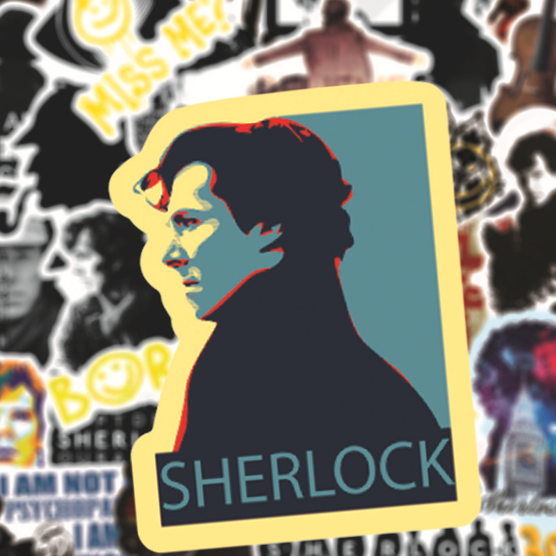 50PCS British TV Show Sherlock Holmes Stickers Graffiti Kids Toy Skateboard car Motorcycle Bicycle Sticker Decals Wholesale