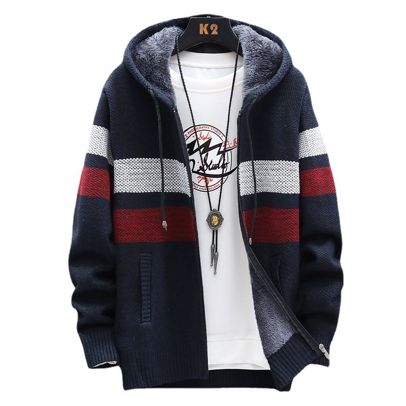 Mens Sweaters AutumnWinter Mens Fashion Casual Loose Sweater Mens Fleece and Thick Warm Large Size High Quality Cardigan Coat 5XL 220929