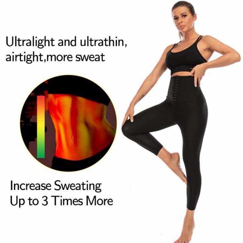 Womens Shapers Women Abdomen Control HipLifting Sweat Sauna Pants High Waist Burning Fat Fitness Breasted NinePoint Pants 220929wtt