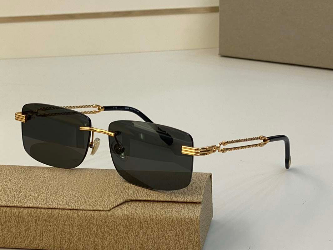 metal frame rectangle eyeglass Business Style Man Sunglasses Frames Clear glasses Frameless Gun Gold Optical Frame High end Custom Prescription lenses