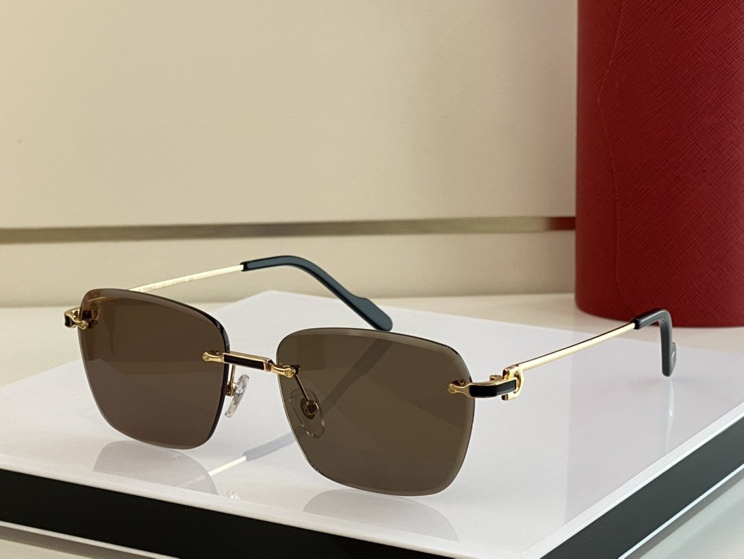 Fashion Mens Designer Sunglasses for Woman Reflection Mirror Frameless Blue Black Premiere de Carti Sun Glasses with Cross Buckle Head Eyeglasses Lunettes gafas