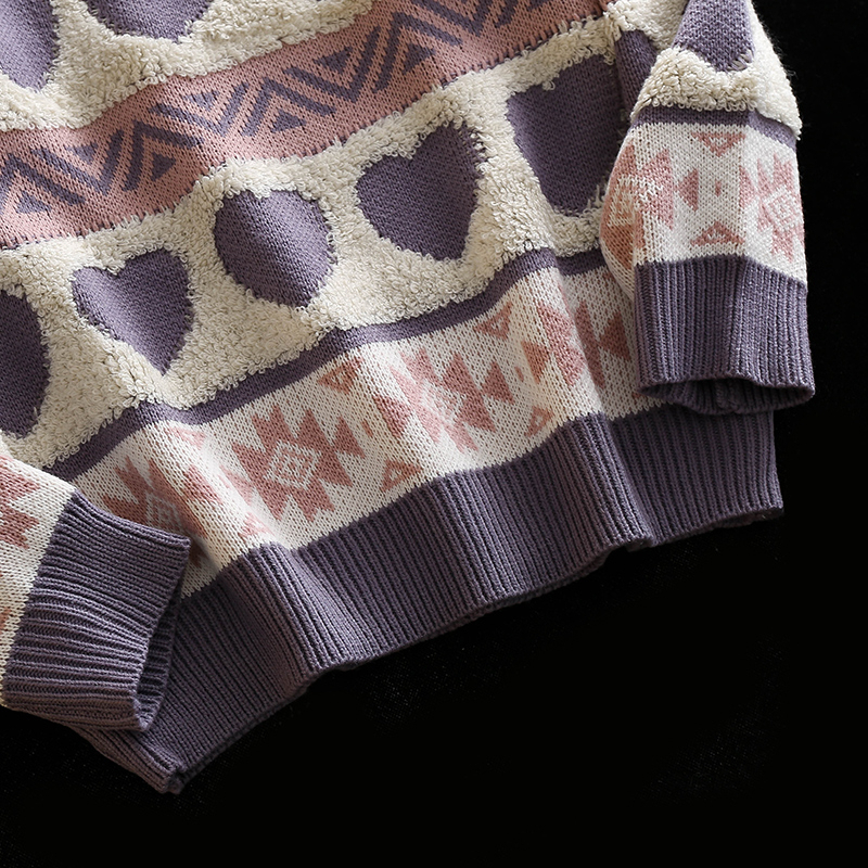 Mens Sweaters Ugly Christmas Sweater Harajuku Heartshape Pattern Knit Pullover Korean Fashion Hip Hop Vintage ONeck Clothe Couple Sweaters 220929