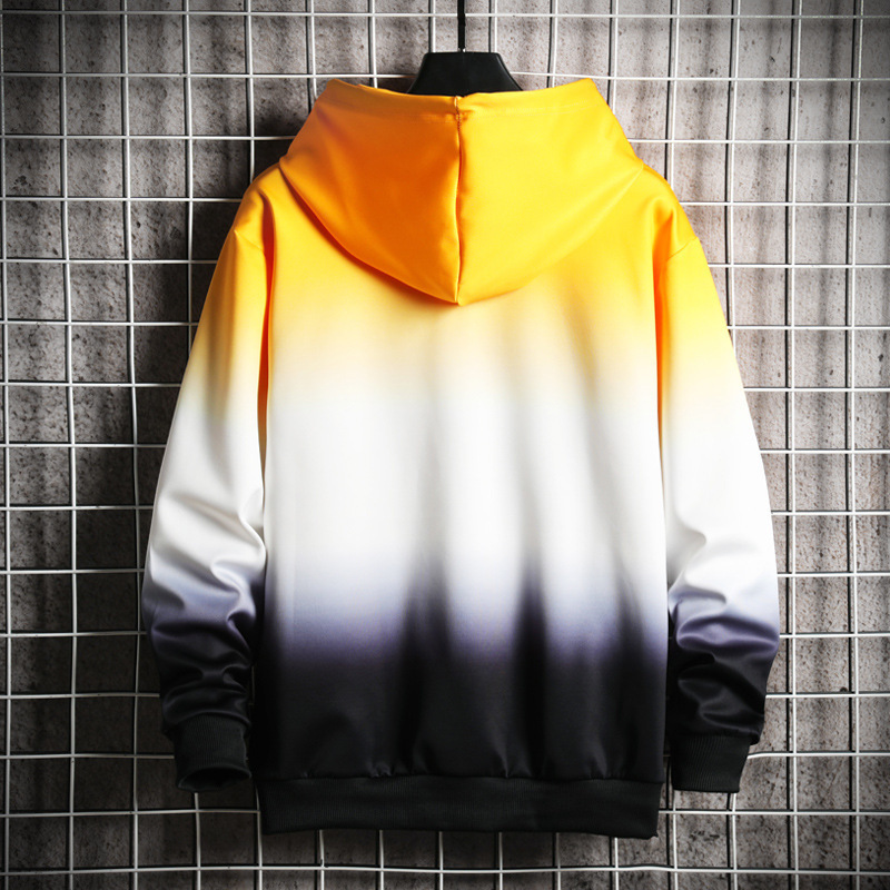 Men's Hoodies Sweatshirts Men Harajuku Spring Casual Hip Hop Streetwear Male Hooded Pullover Tops Gradient Patchwork 220929