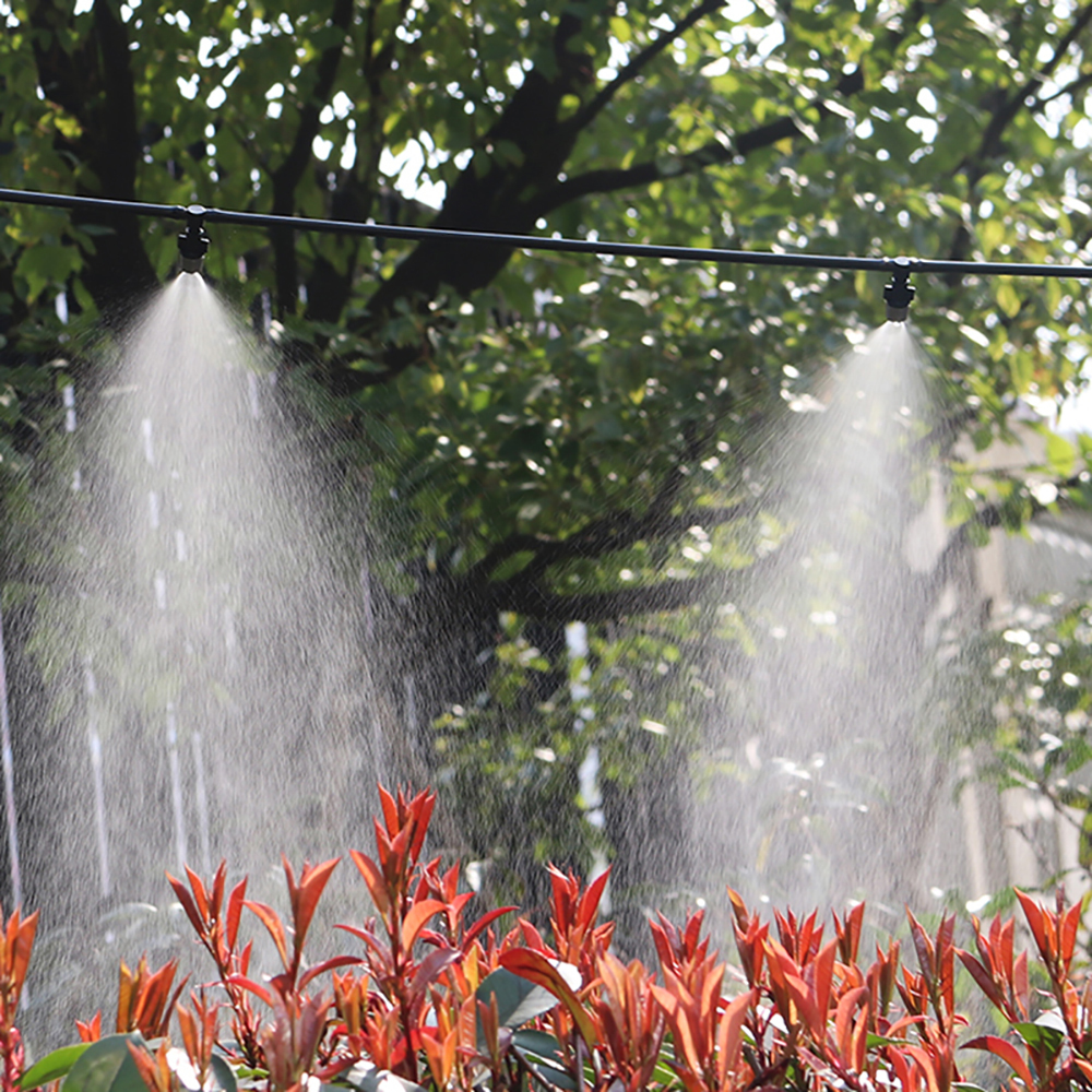 Other Faucets Showers Accs 1 Kit Fog Watering Irrigation System 20M PVC Hose Portable Misting Cooling Automatic Water Nozzle Spray Head Tee Connecter 