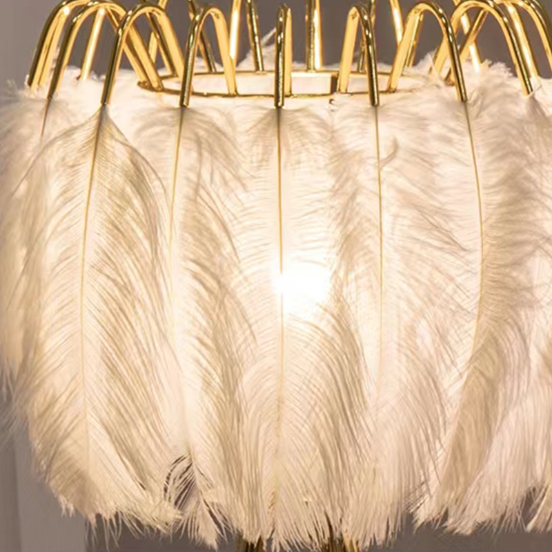 Nordic Feather Wall Lamps Simple Girl Princess Room Decor Sconces for Home Romantic Bedroom Bedside Lamp Mirror Light
