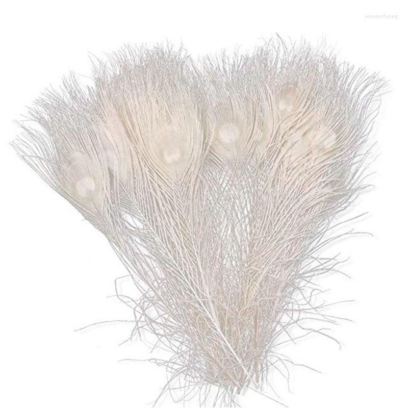 Decorative Figurines 50 PCS/Natural White Peacock Feathers In The Eye 10 To 12 Inches Of Feather Wedding Decoration