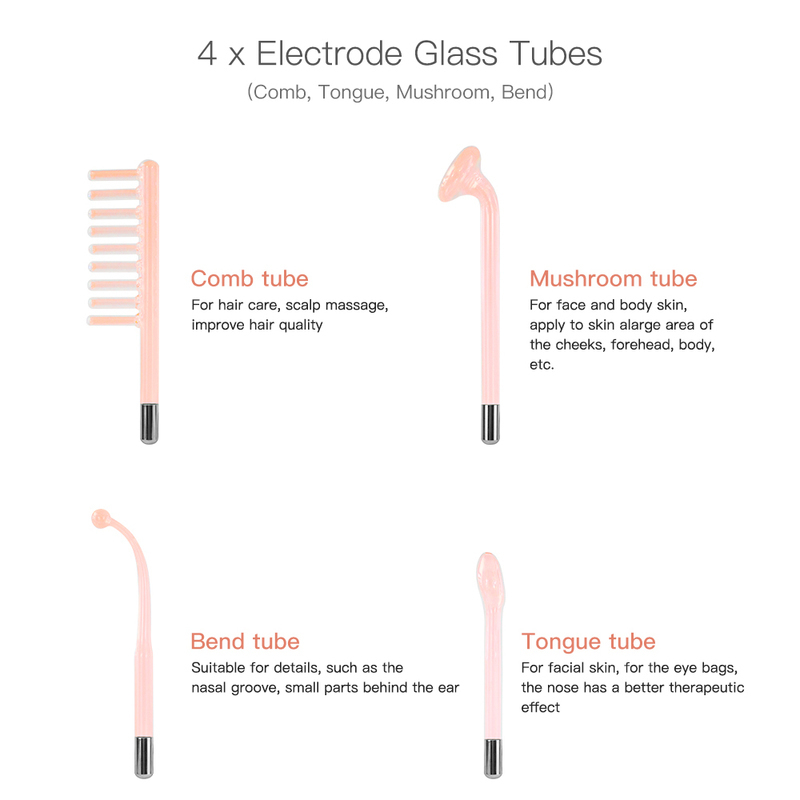 High Frequency Machine Electrode Glass Tube Wand Electrotherapy Skin Tightening Acne Spot Wrinkles Remover Beauty Tools 220428