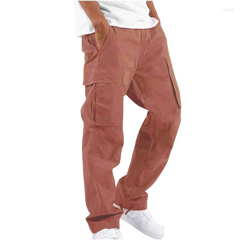 Mens Pants Outdoor Mens Cargo Black Cotton Pure Color Overalls Streetear Men Straight Trouser Pocket Sweatpants 5XL AAA Discount for in-store purchase