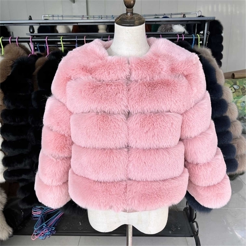 Women's Fur Faux Fluffy Coat Women Winter Jacket Fashion Thick Warm Overcoat Coats Female Casual Party Over 220928