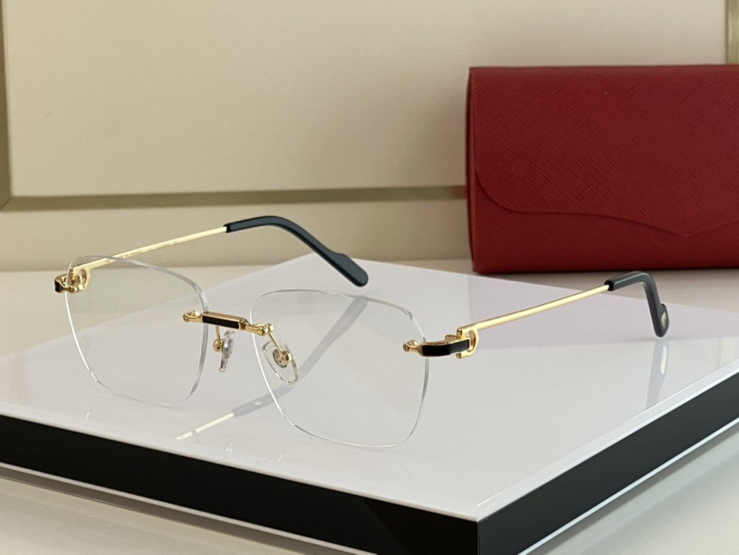 Designer Sunglasses Mens Women Premiere de Carti Glasses Metal Rimless Multi-function Cross buckle Frame Radiation Protection Plate Fashion Leisure Retro Glasses