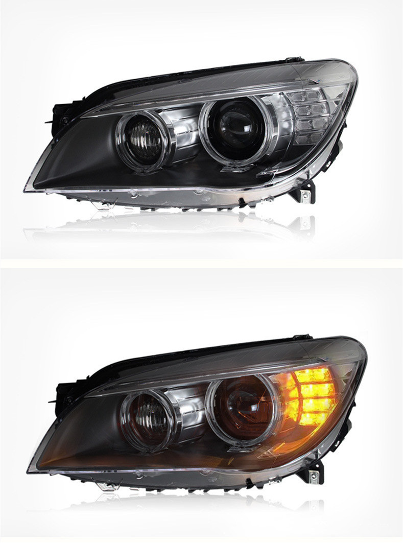 Auto Accessory Head Lights for BMW 7 Series F02 LED Angel Eye Turn Signal Headlight High Beam Front Lamp Replacement