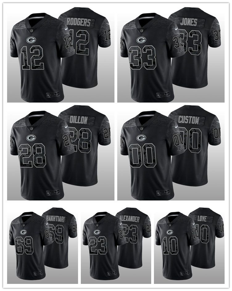 CUSTOM WOMEN YOUTH Football Jersey Green Bay''Packers''MEN Aaron Jones Jaire Alexander Aaron Rodgers Black Reflective Limited
CUSTOM WOMEN YOUTH Football Jersey Green Bay''Packers''MEN Aaron Jones Jaire Alexander Aaron Rodgers Black Reflective Limited