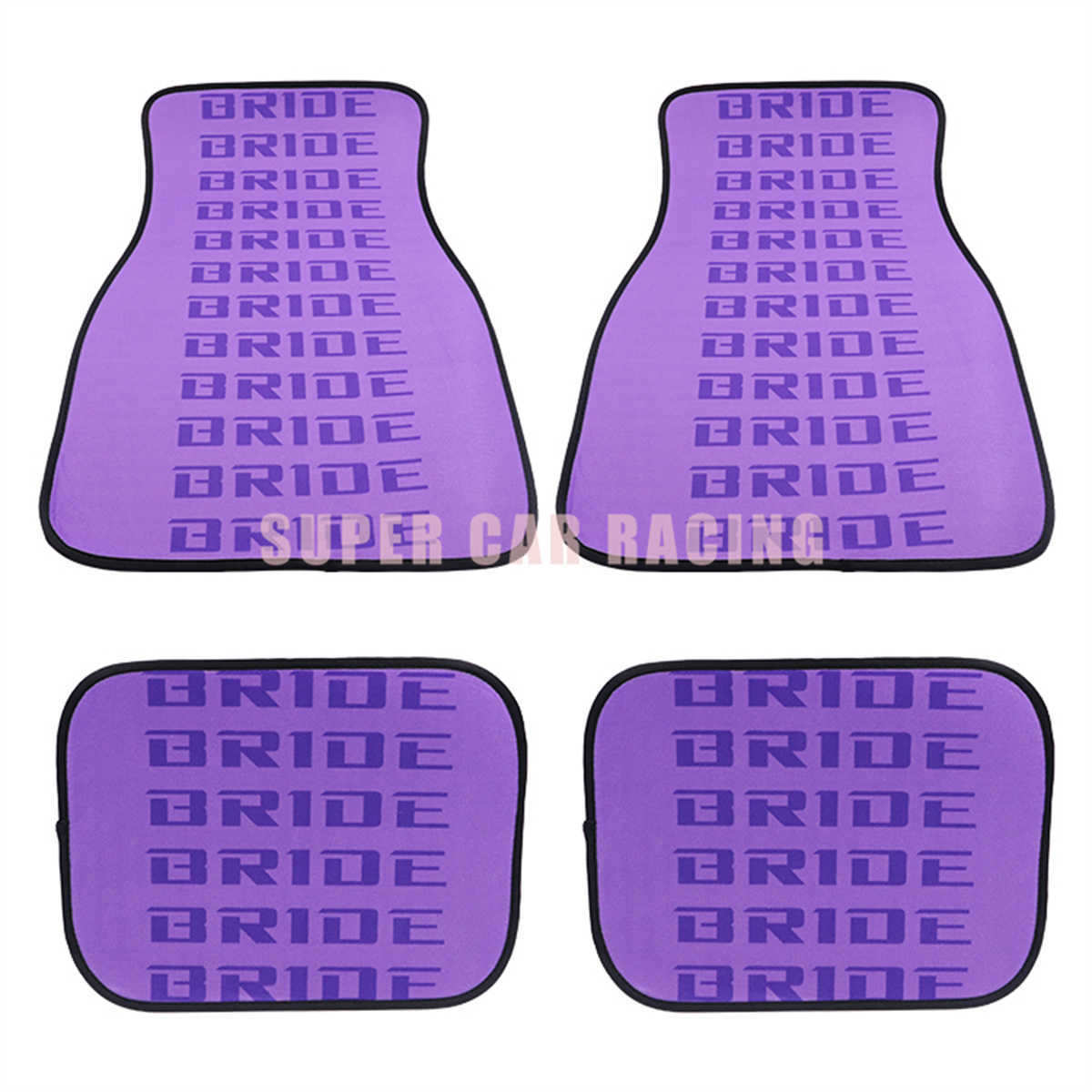 4pcs Racing Sport Car BRIDE Fabric Floor Mats Protector JDM Style Universal Waterproof Non-Slip Auto Interior Carpets 0929