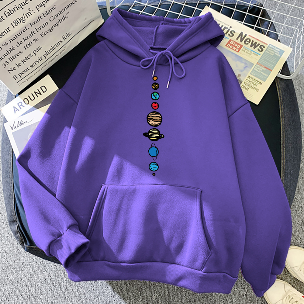 Men's Hoodies Sweatshirts Nine Planets Universe Solar System Print Men Hoodie Loose Pocket Hoody Autumn Oversize Sweatshirt Fashion Casual Pullov