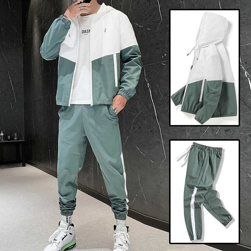 Men's Tracksuits Autumn Sports Suit Men Jacket and Trousers Two Piece Set Casual Running Suit Mens Outfit Set 2022 Fashion Men's Joggers Set