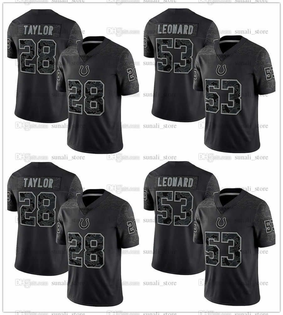custom Black Reflective RFLCTV Limited Football 28 Jonathan Taylor Jerseys 53 Shaquille Leonard Indianapolis''Colts''Jersey, Black1
custom Black Reflective RFLCTV Limited Football 28 Jonathan Taylor Jerseys 53 Shaquille Leonard Indianapolis''Colts''Jersey, Black1