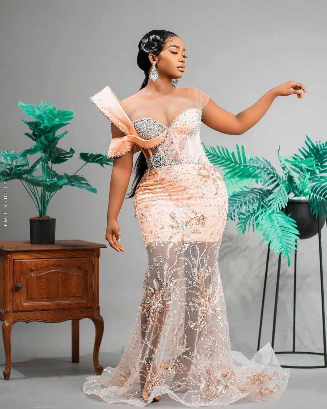 Aso 2022 Arabic Ebi Luxurious Mermaid Prom Dresses Beaded Crystals Lace Evening Formal Party Second Reception Birthday Engagement Gowns Dress ZJ780