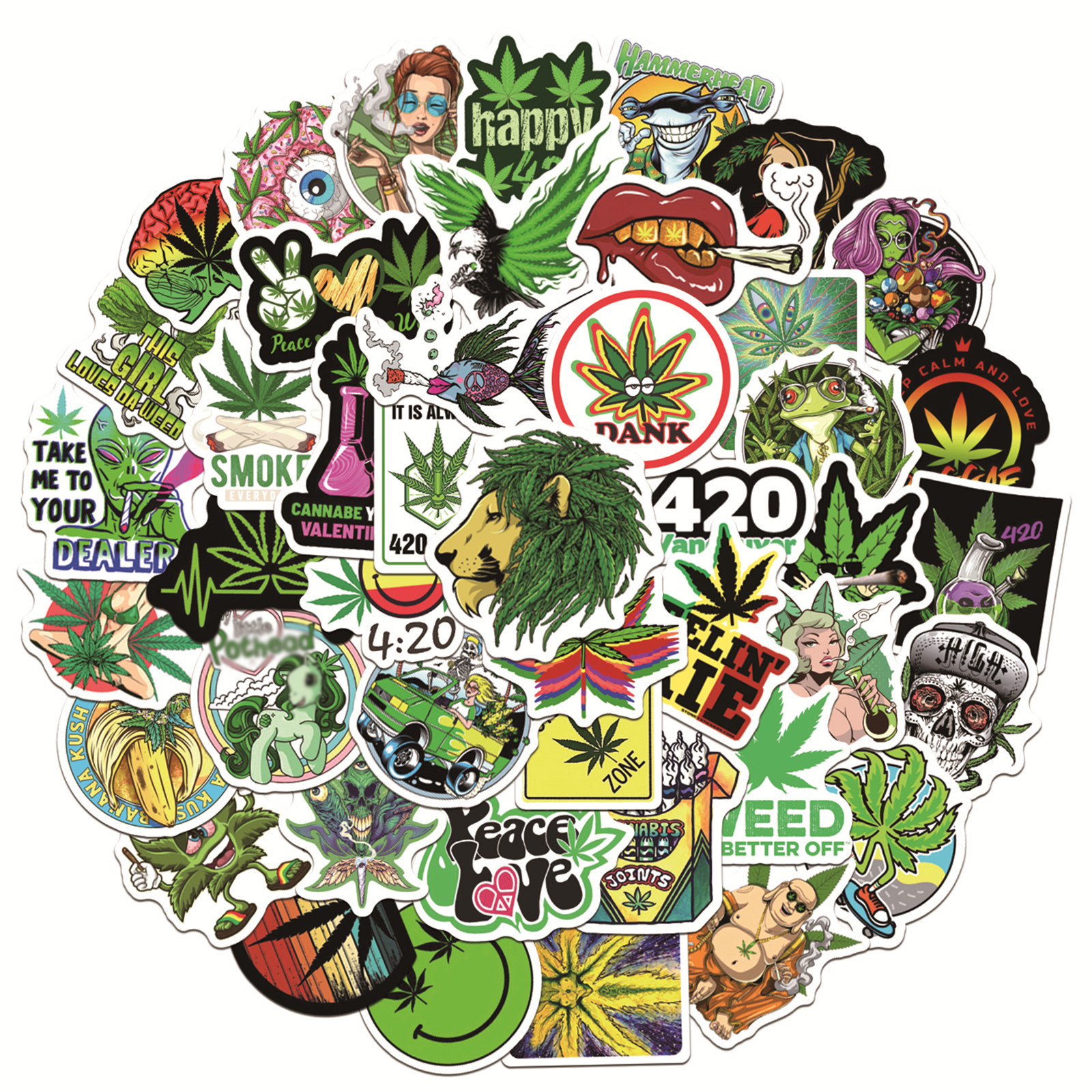 Weed Stickers 50pcs Waterproof Vinyl graffiti for Luggage Laptop Skateboard Motorcycle Bicycle Stickers, Multi colors
Weed Stickers 50pcs Waterproof Vinyl graffiti for Luggage Laptop Skateboard Motorcycle Bicycle Stickers, Multi colors