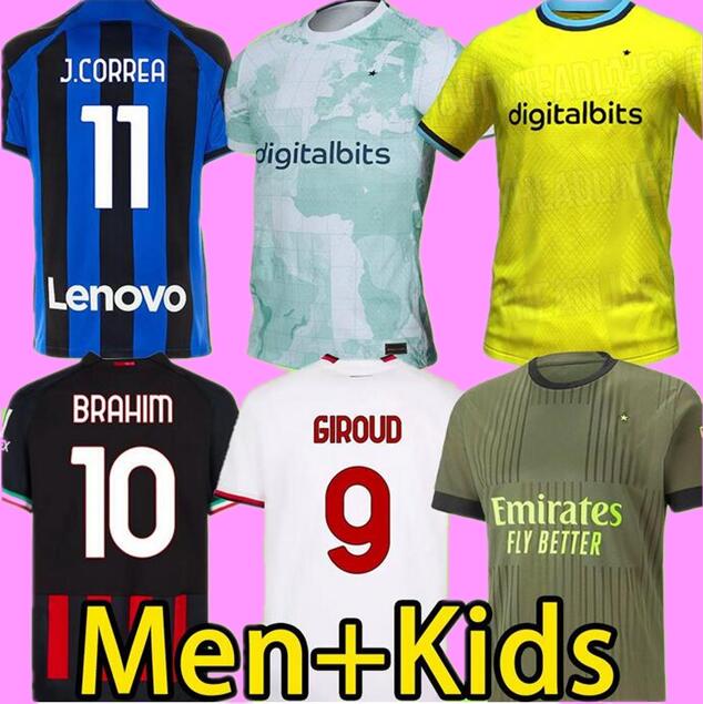 Inter 22 23 LUKAKU soccer jerseys DZEKO LAUTARO 2022 2023 Milan 22 23 maillot IBRAHIMOVIC AC LAUTARO KOLAROV football shirt men kids kit uniform home third away maglia