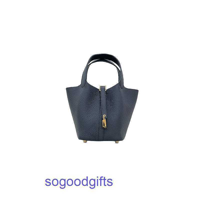 H Handbag Women's Designer Bags Genuine Leather Picotn Lock Handbags Tote Bag Vegetable Basket Bag Portable Pn 6gpb, Fog blue
H Handbag Women's Designer Bags Genuine Leather Picotn Lock Handbags Tote Bag Vegetable Basket Bag Portable Pn 6gpb, Fog blue