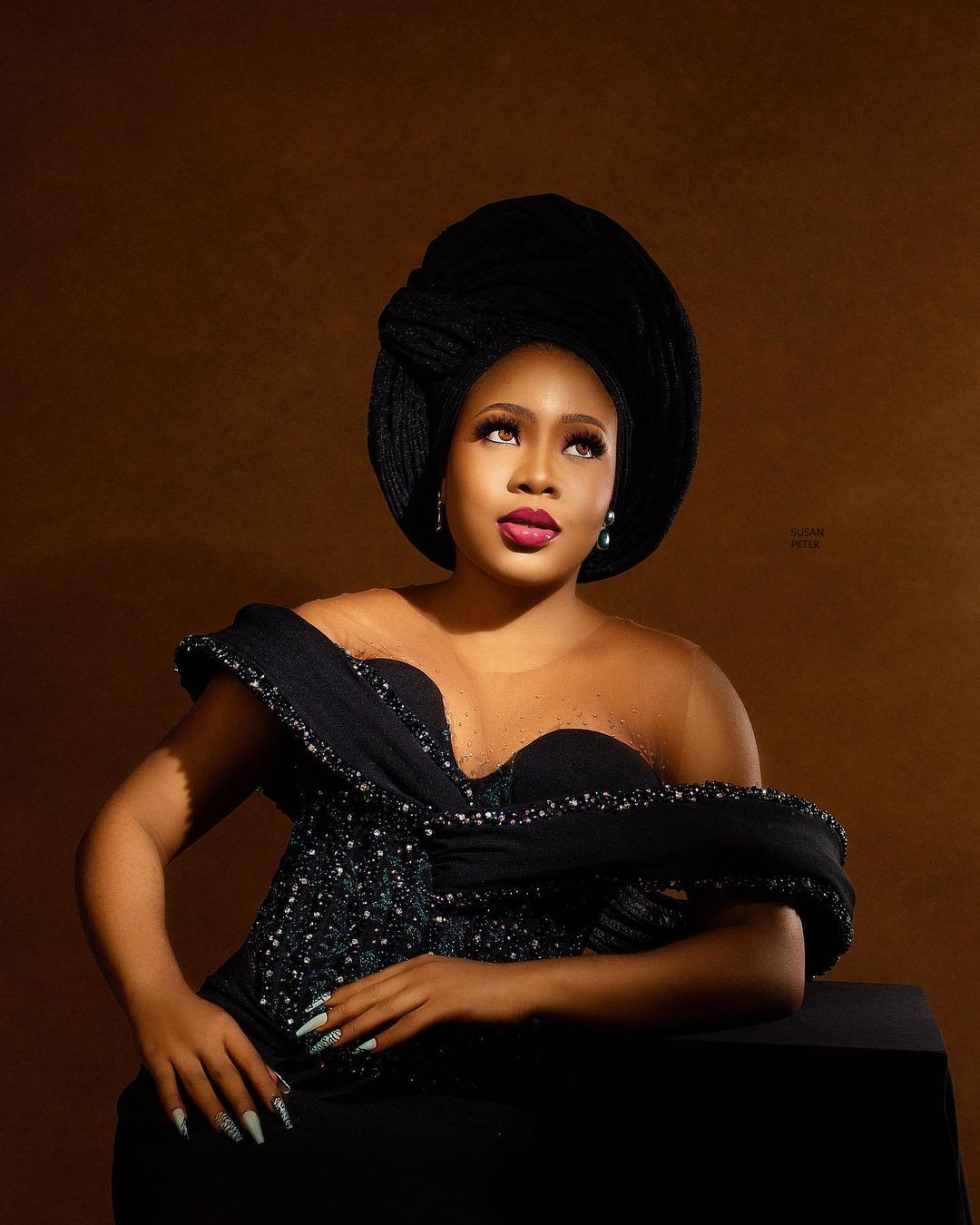 Arabic Aso 2022 Ebi Mermaid Black Prom Dresses Beaded Crystals Evening Formal Party Second Reception Birthday Engagement Gowns Dress ZJ502