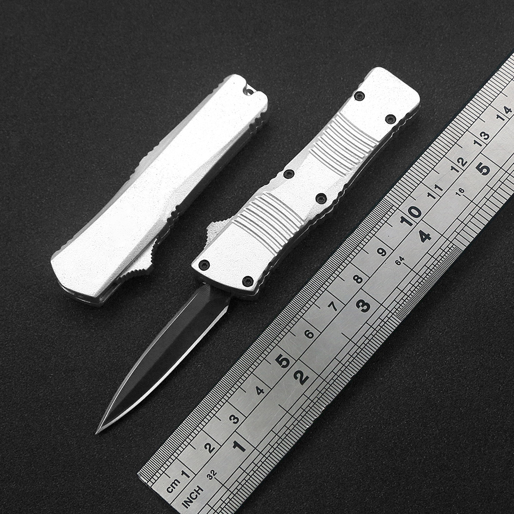 2 Styles Silver Mini Pocket Survival Automatic Knife 440 Blade Key Ring Decorative Ornament Outdoor EDC Tool Kitchen paring knives
2 Styles Silver Mini Pocket Survival Automatic Knife 440 Blade Key Ring Decorative Ornament Outdoor EDC Tool Kitchen paring knives