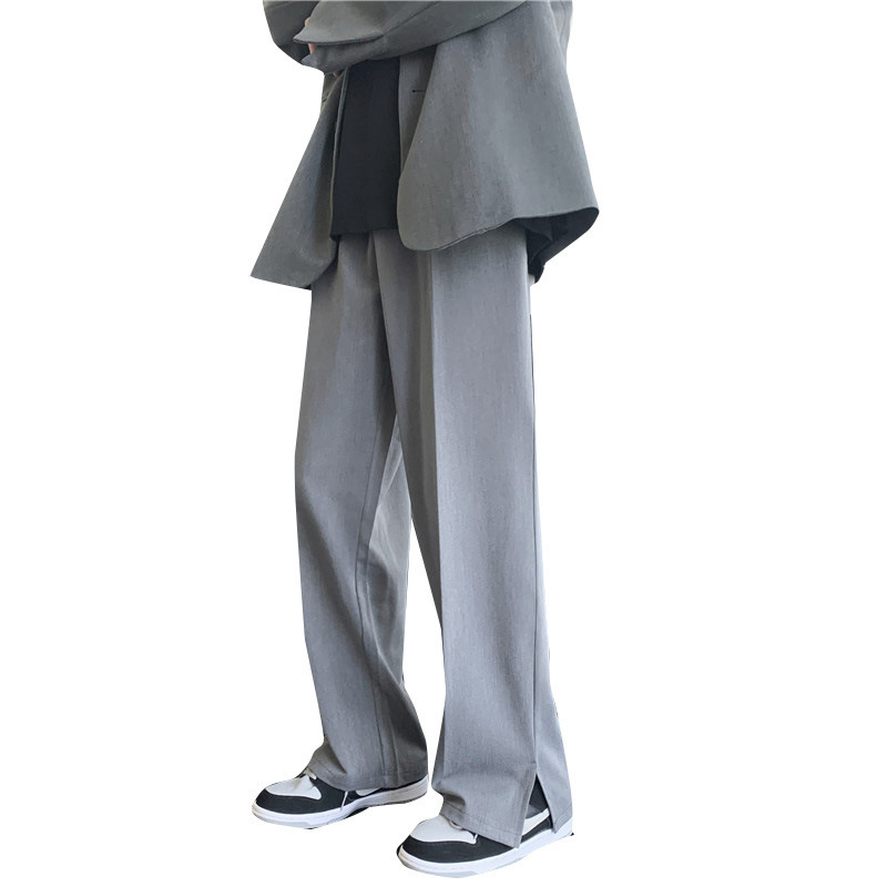Mens Pants Summer Fashion Casual Trousers Men Loose Straight Side Men Suit Pants Korean Casual Pants Boutique Clothing 220929