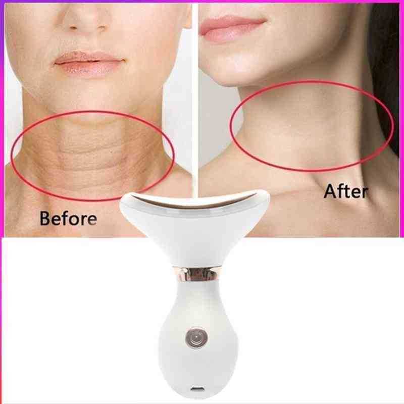 Ems Beauty Instrument Led Photon Therapy Neck Face Lifting Tightening Tool Massager Anti Wrinkle High Frequency Vibration 220516