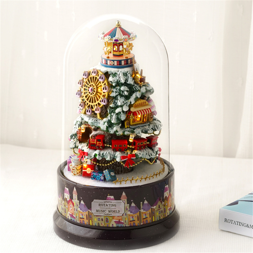Decorative Objects Figurines Cute Room Diy Rotating Music Box Manual Assembly Intelligence Development Children Toys Romantic Gift Valentine's Da