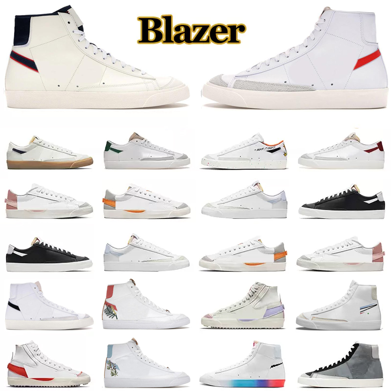 Blazer Mid 77 Men Women Running Casual Shoes Vintage Blazers Jumbo Low Black White Multi Color White Indigo Pine Green Mens Trainers Designer Platform Sneakers