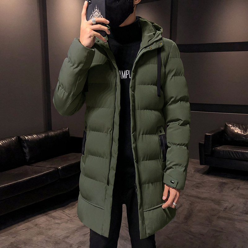 Men's Down Parkas Men Winter Jacket Warm Hooded Solid Man Jackets and Coats Outwear Windbreaker Male Long Parka Overcoats Plus Size Black Grey 4X