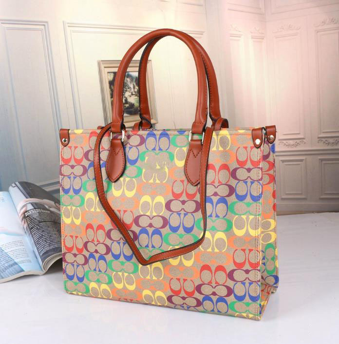 New women's rainbow series large shopping bag trend Tote bag large capacity handbag, Rainbow brown
New women's rainbow series large shopping bag trend Tote bag large capacity handbag, Rainbow brown