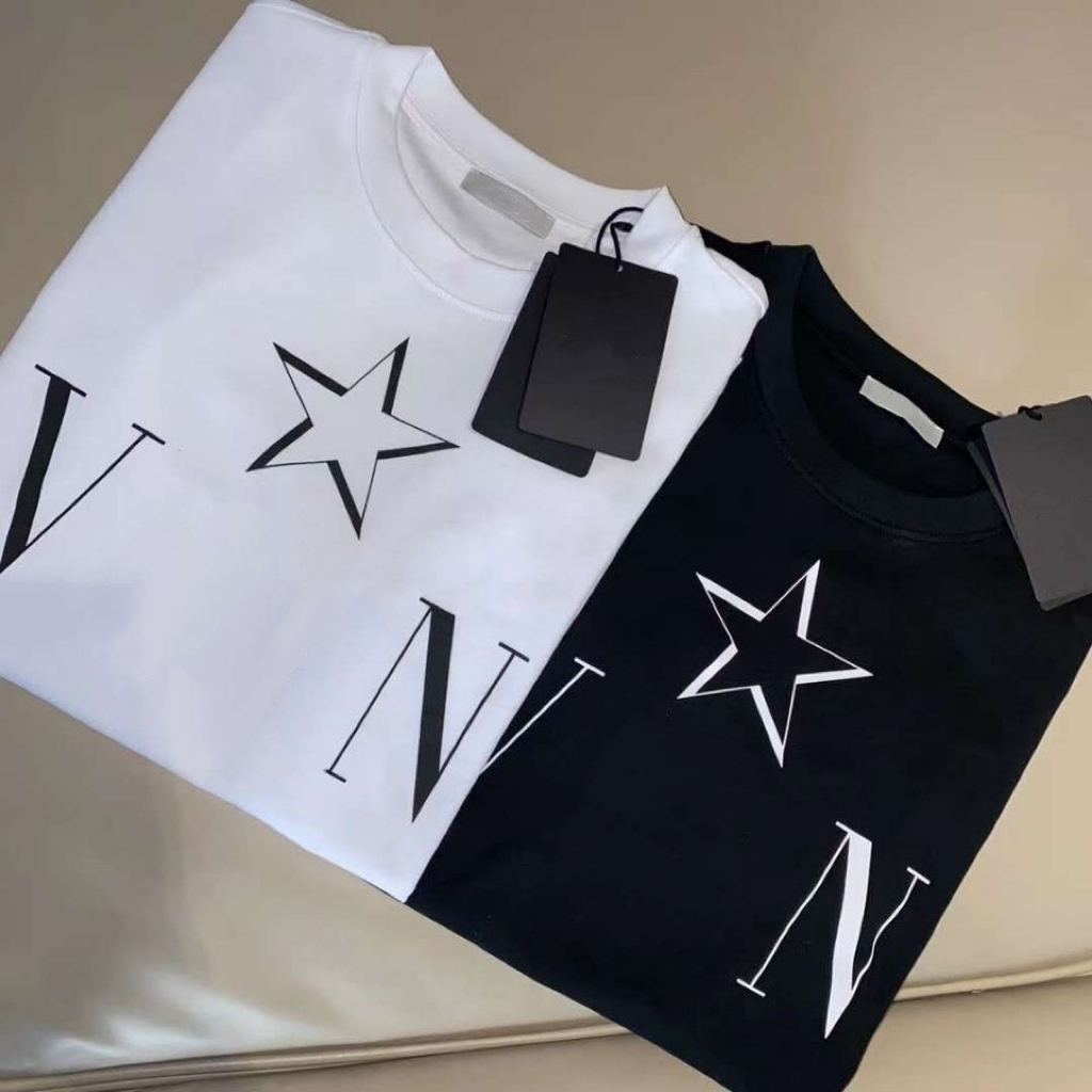 Fashion Mens women White T Shirt Famous Designer T-Shirt HighQuality Hip Hop Men Women Short Sleeve Clothing Male Female -4XL, Black
