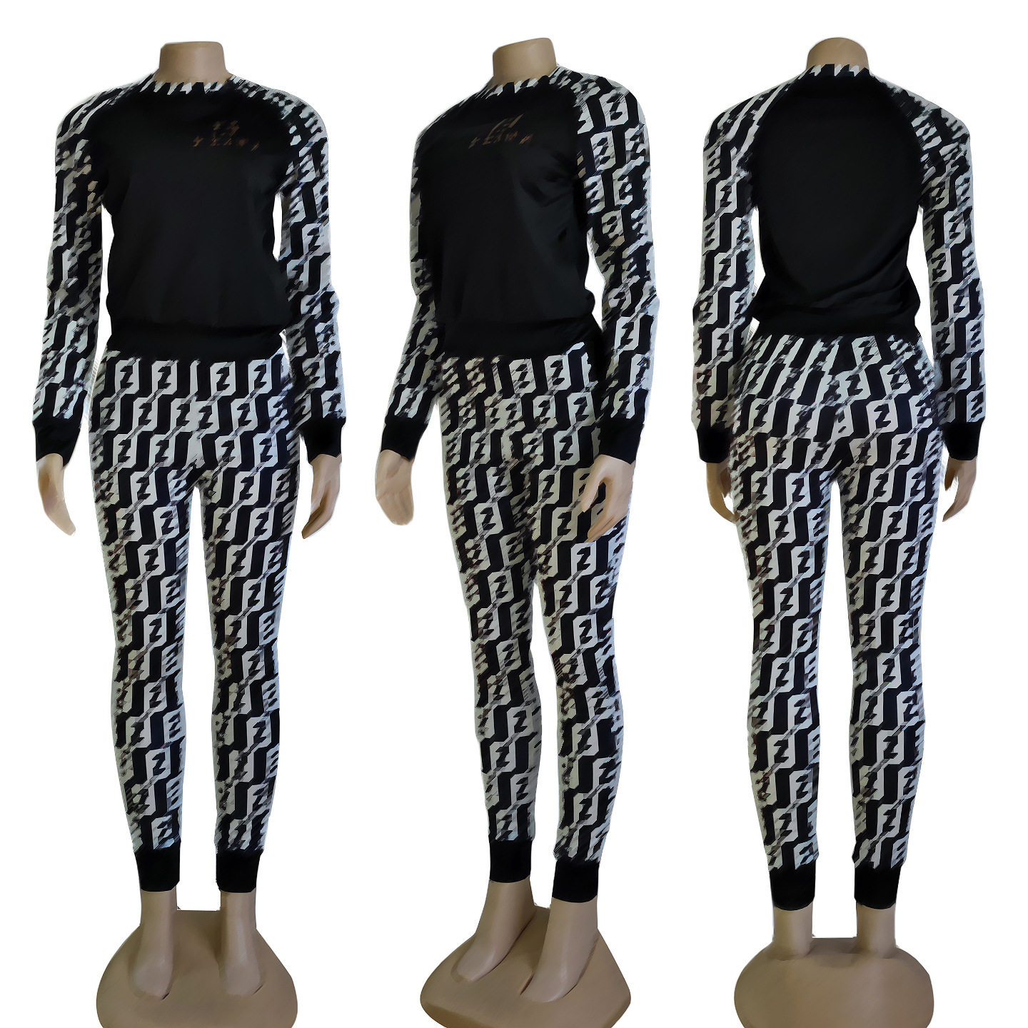 Women Tracksuits Fashion Sports Casual Long Sleeve Two Piece Pants Set Plus Sizes For Woman Fall Clothes Jogging Suits Activewear jogging training sui