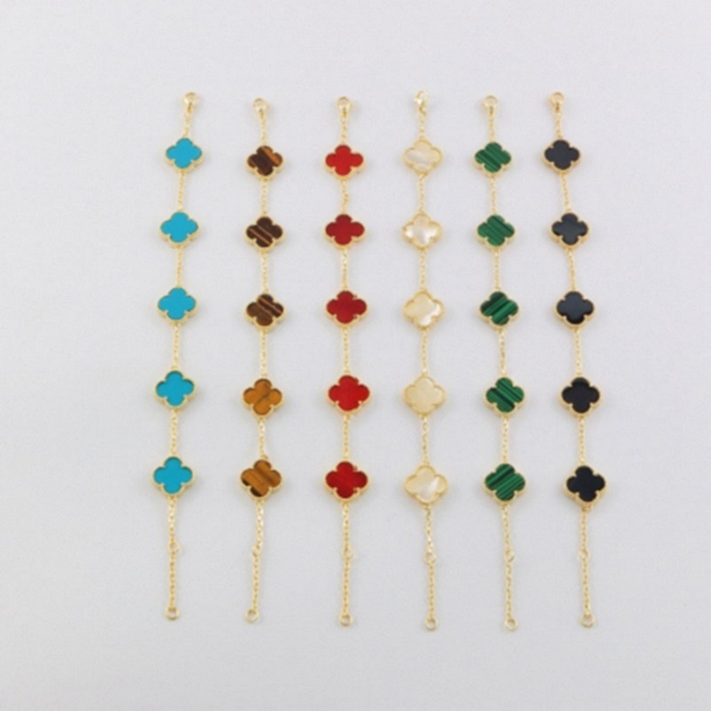 Fashion Womens Designer Bracelet Chain Five Flowers Four-leaf Clover Bracelets 14K Gold Bracelets
Fashion Womens Designer Bracelet Chain Five Flowers Four-leaf Clover Bracelets 14K Gold Bracelets