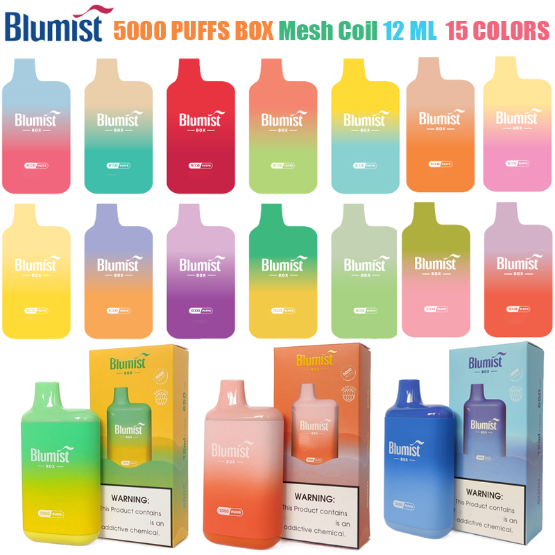 Blumist Box 5000 Puff Disposable E Cigarette disposables vapes 650mah Rechargeable Battery 12ml Pre-fill Mesh Coil VS Bang vape BC 5000
Blumist Box 5000 Puff Disposable E Cigarette disposables vapes 650mah Rechargeable Battery 12ml Pre-fill Mesh Coil VS Bang vape BC 5000