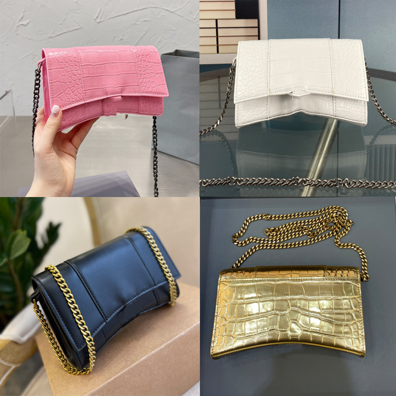 Fashion Hourglass Bag xs Croc Embossed Shoulder Bags top-quality wallet on chain B designer black small handbags handle purse silver bal white pink 19cm bal with box, 16 wholde chain
Fashion Hourglass Bag xs Croc Embossed Shoulder Bags top-quality wallet on chain B designer black small handbags handle purse silver bal white pink 19cm bal with box, 16 wholde chain