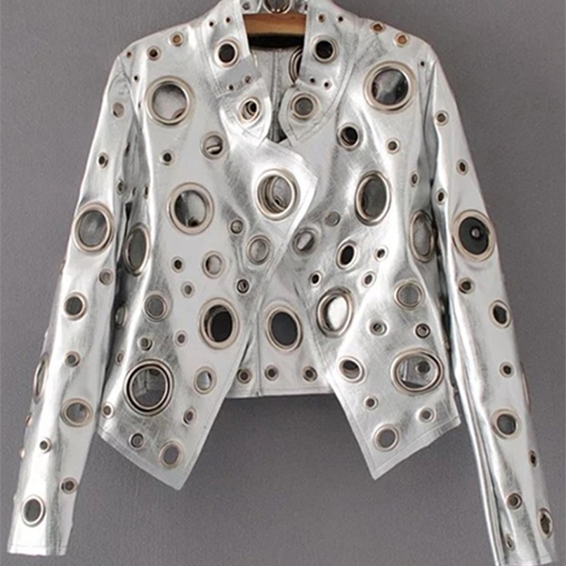 Women's Leather Faux Lautaro Runway Cut Out Short Jacket Golden Rivet Cool Stylish Designer Clothes Women European American Fashion 220929, Gold
Women's Leather Faux Lautaro Runway Cut Out Short Jacket Golden Rivet Cool Stylish Designer Clothes Women European American Fashion 220929, Gold