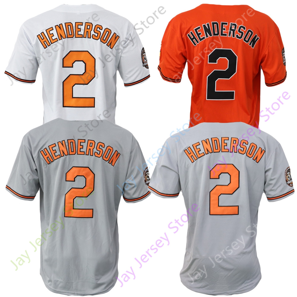 2 Gunnar Henderson Baseball Jersey Fans Player White Grey Orange 30th Anniversary Patch Youth Adult Women Button Down
