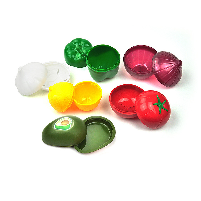 Storage Bottles Jars 6-Pack Food Savers set for Avocado Onion Lemon Pepper Tomato Garlic Keeper Container Kitchen Gadget 220930